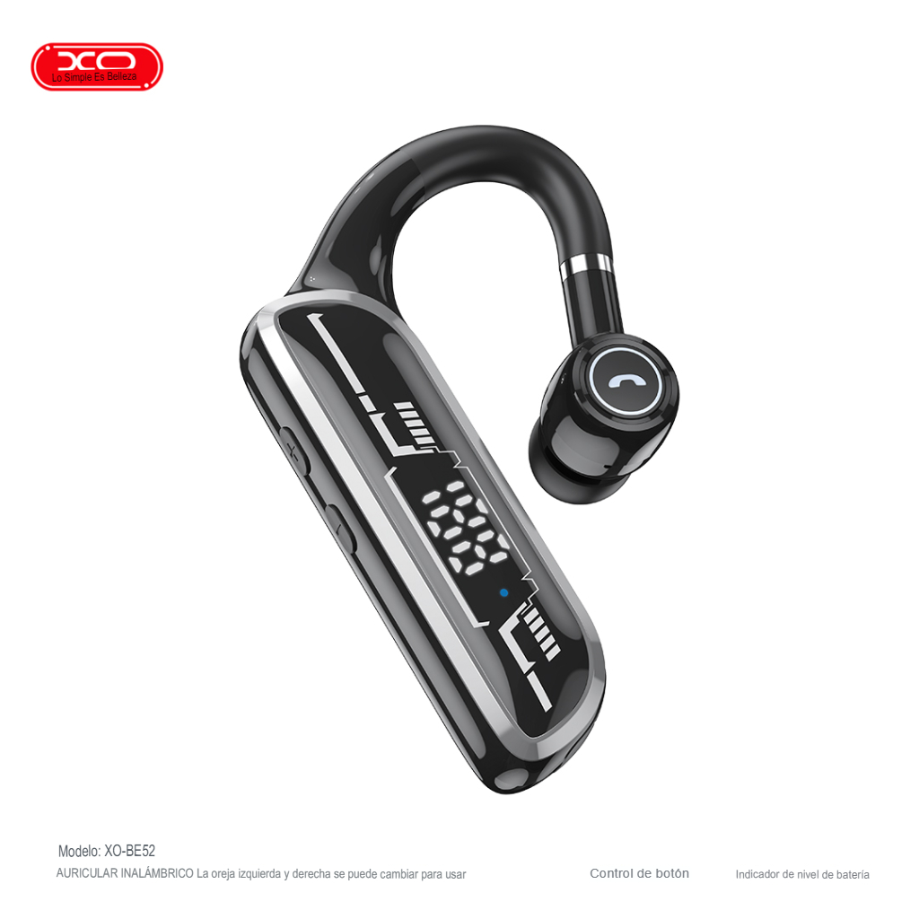 Audífonos inalámbricos XO Audífono bluetooth de un lado en color negro
