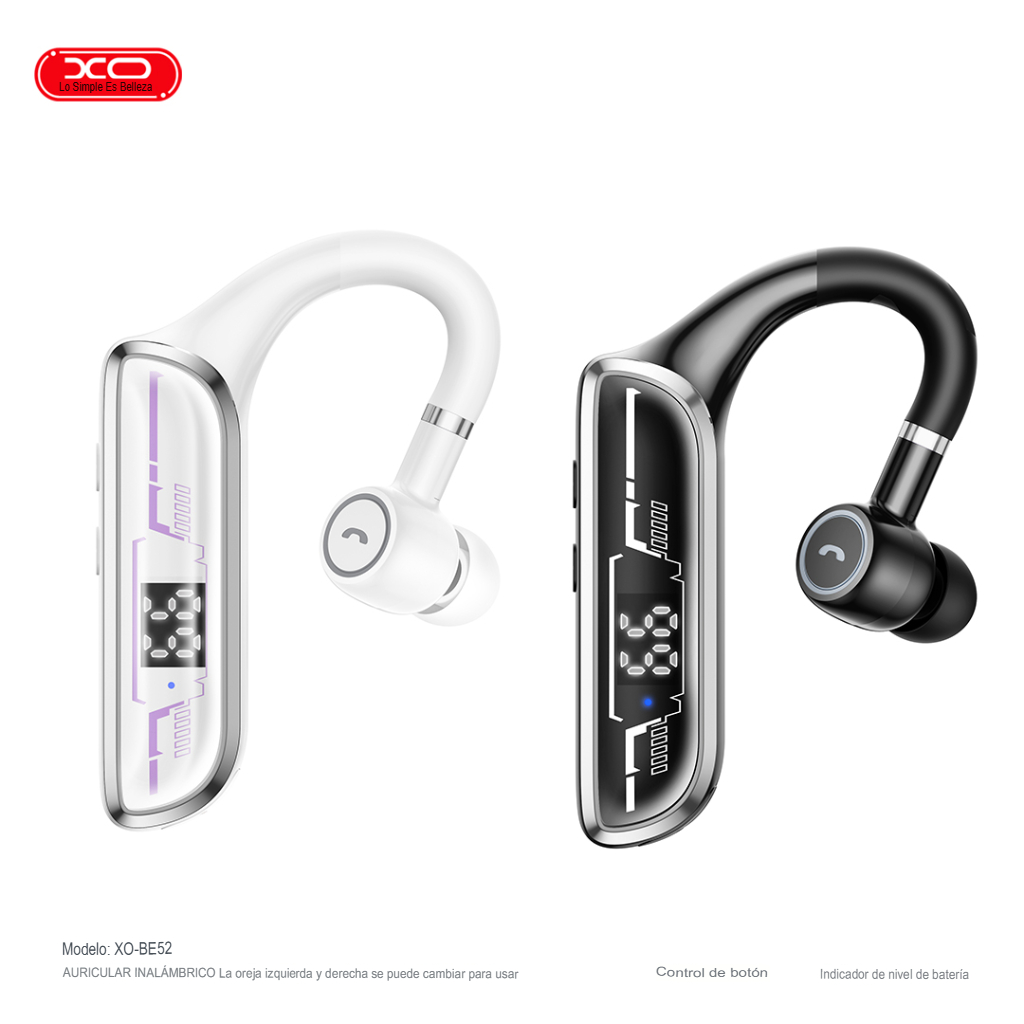 Audífonos inalámbricos XO Audífono bluetooth de un lado en color negro