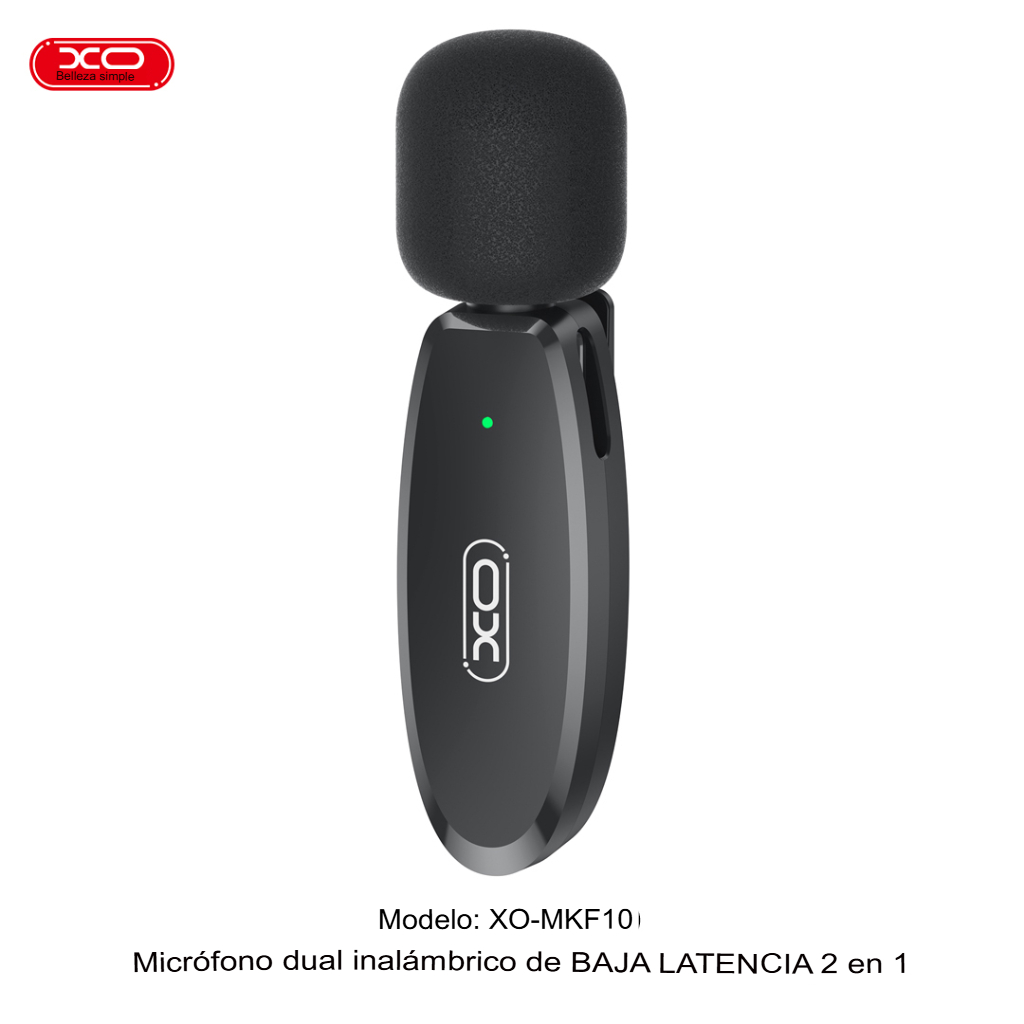 Micrófono XO Micrófono inalámbrico 2 en 1 en color negro