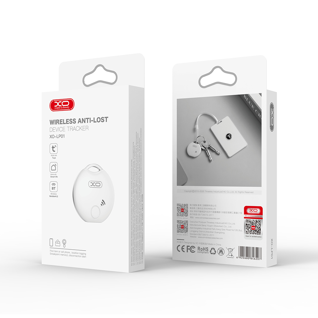 XO Bluetooth anti loss locator bidirectional search to Apple/Android blanco en color blanco