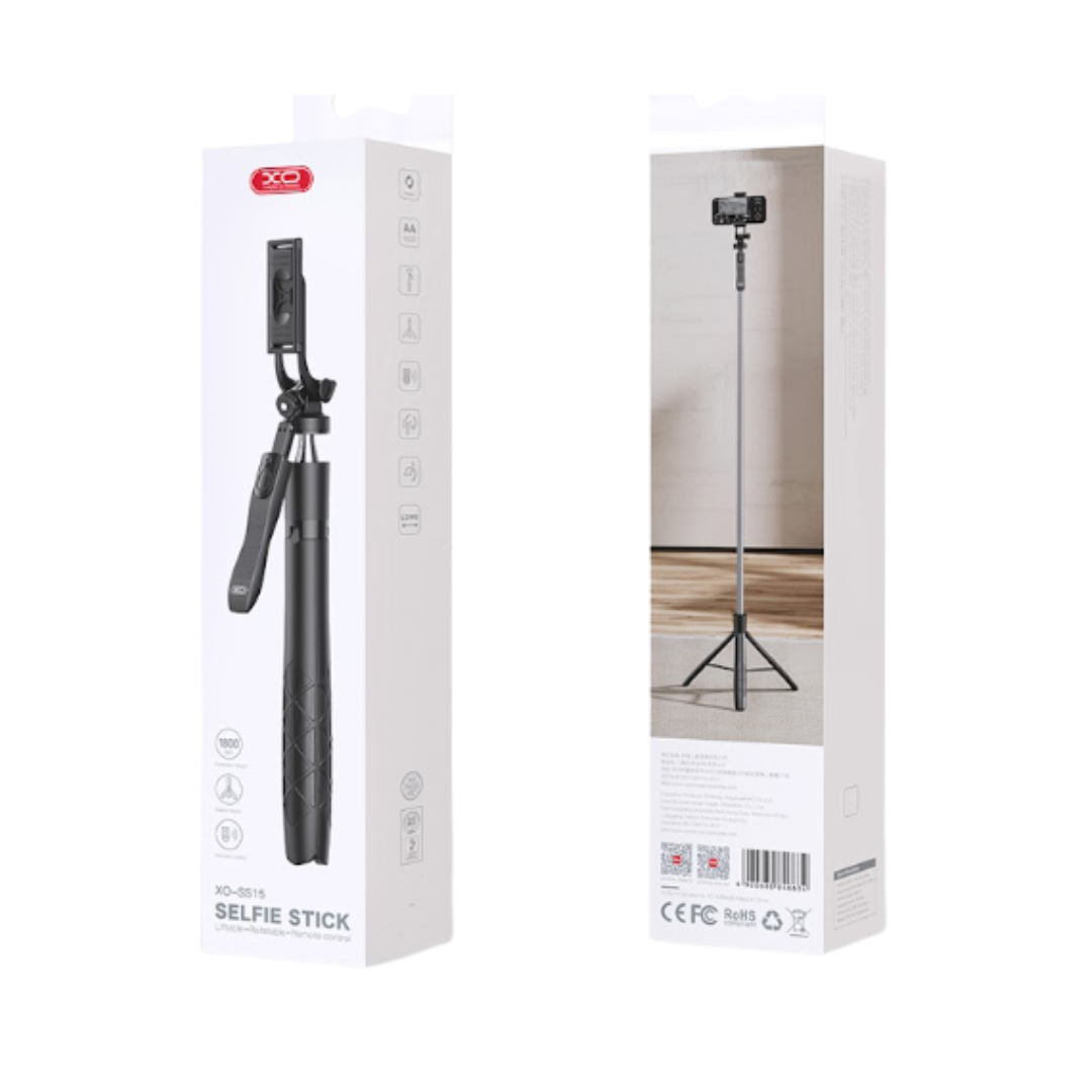 Soporte para fotografía XO Selfie stick bluetooth en color negro