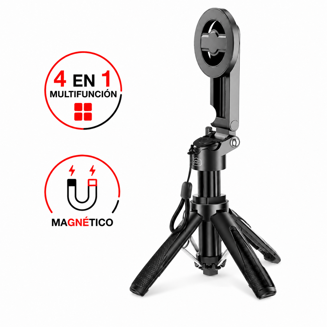 Soporte para fotografía XO Selfie stick 4 en 1 en color negro