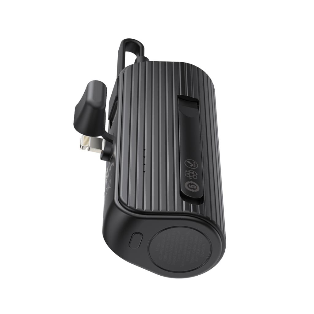 Imagen de Power bank XO LIGTNING (TYPE C CABLE) 5,000 mAh en color negro