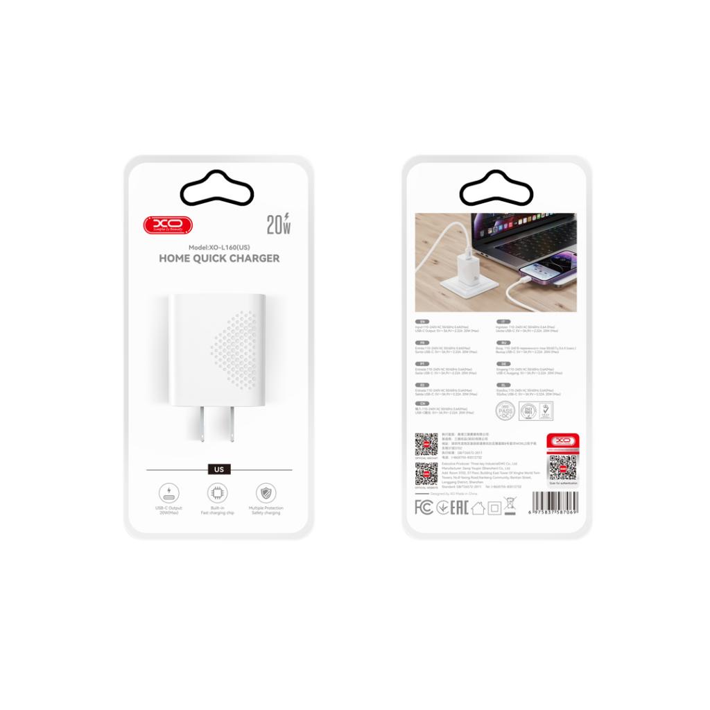 Cargador XO rápido 20W en color blanco