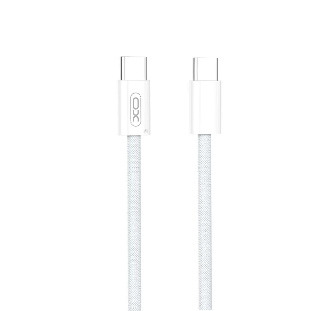 Imagen de Cable XO trenzado USB C a USB C 60W 3M en color blanco