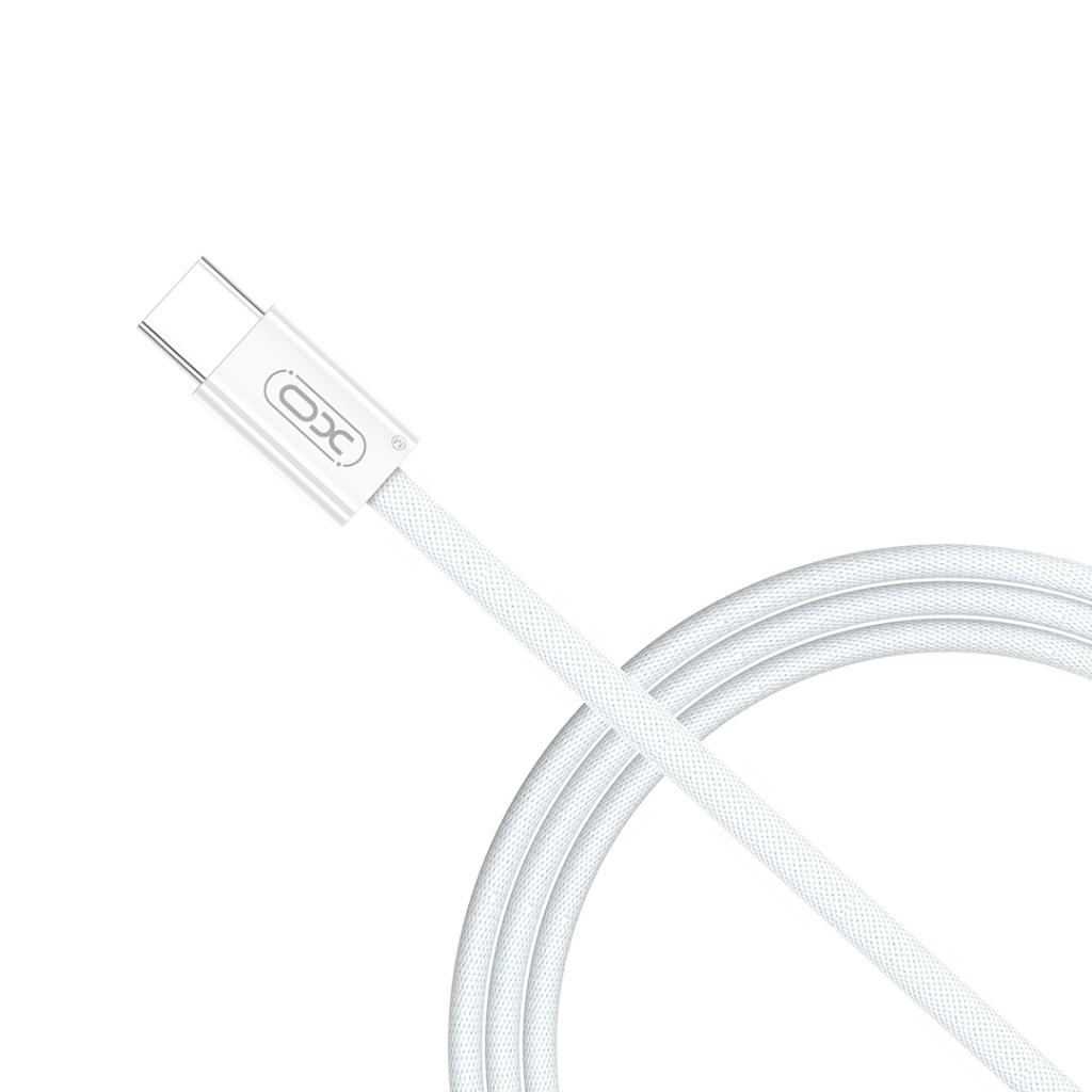 Cable XO trenzado USB C a USB C 60W 3M en color blanco