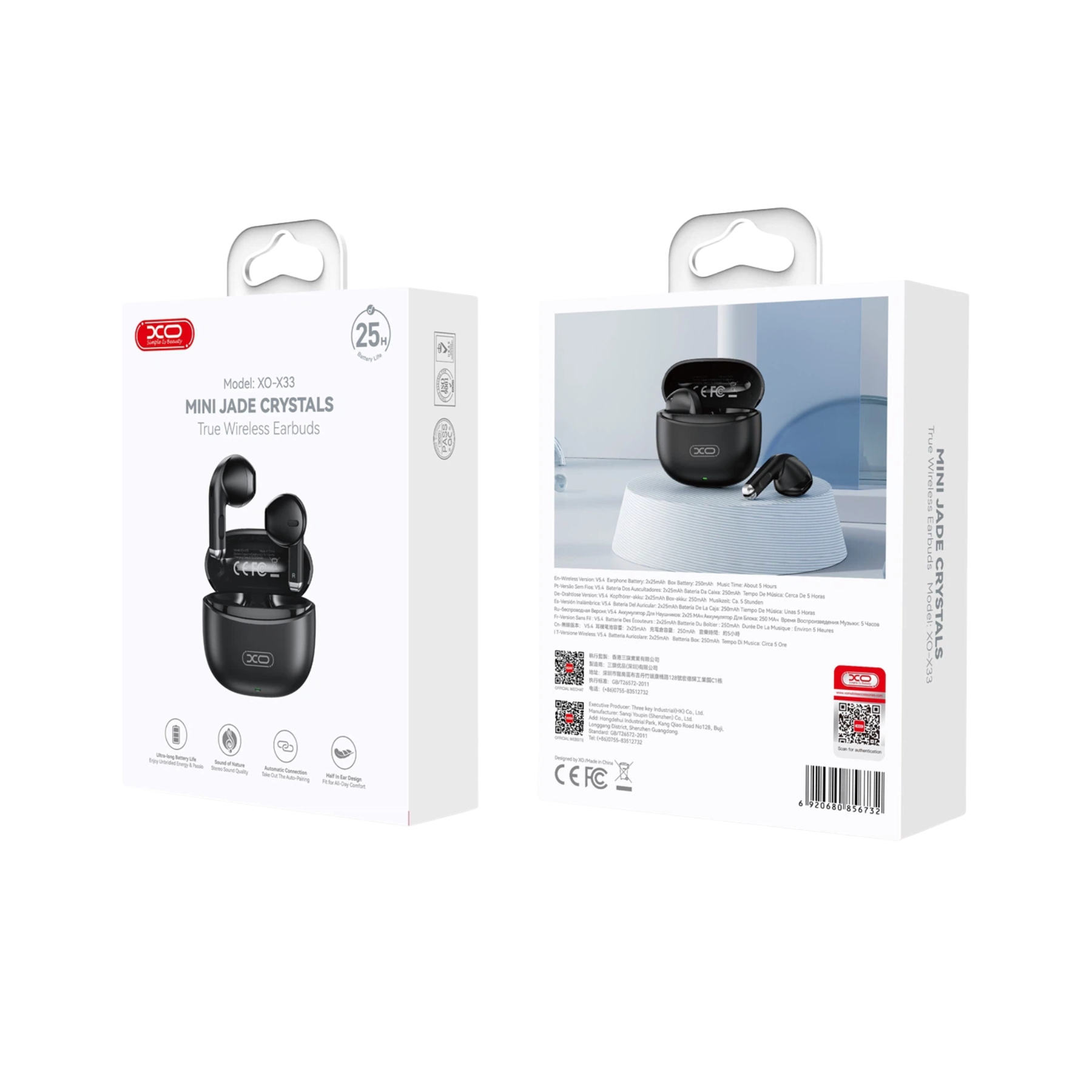 Audífonos inalámbricos XO TWS Bluetooth negro, sonido premium para tu día