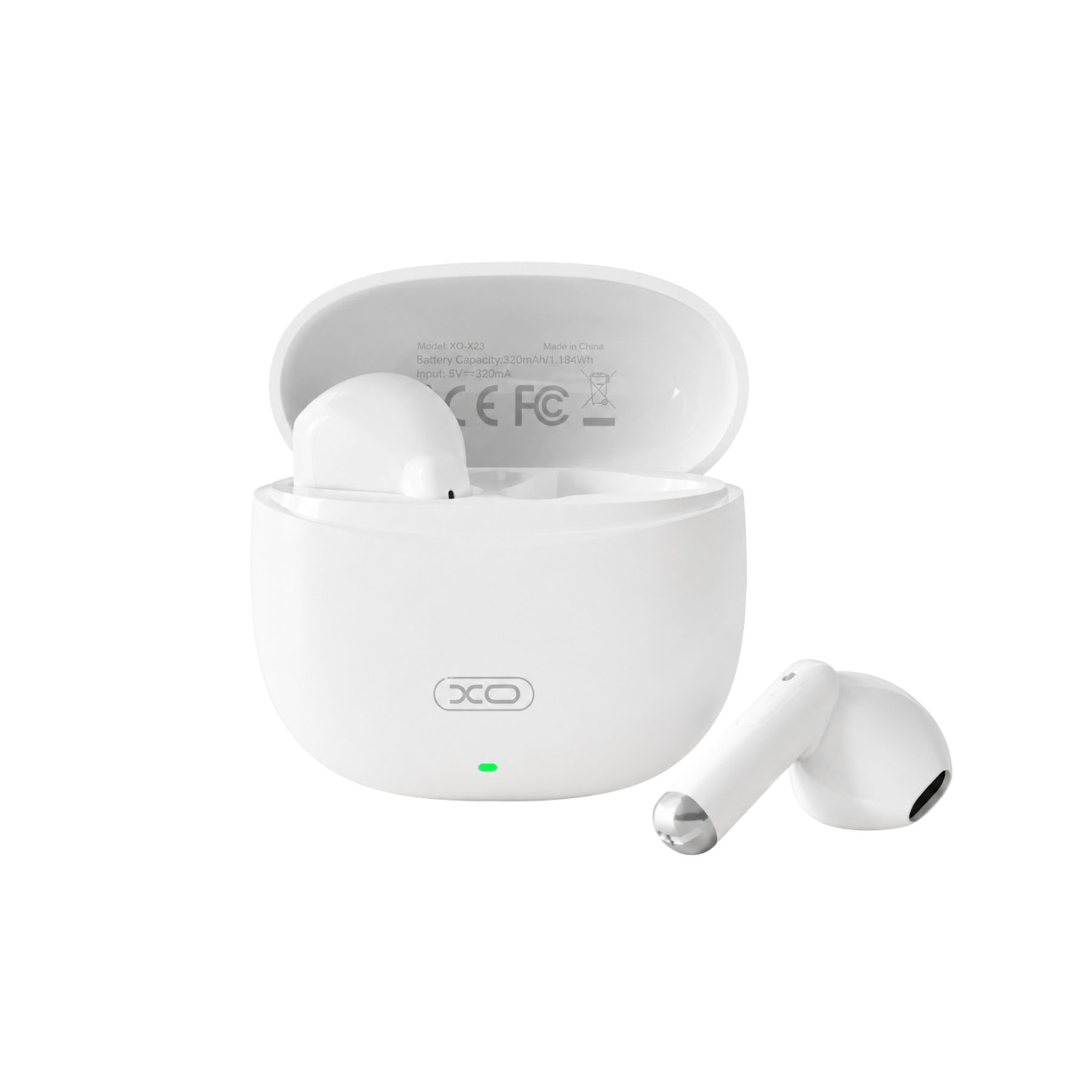 Audífonos inalámbricos XO TWS Bluetooth blanco, estilo limpio y sonido premium