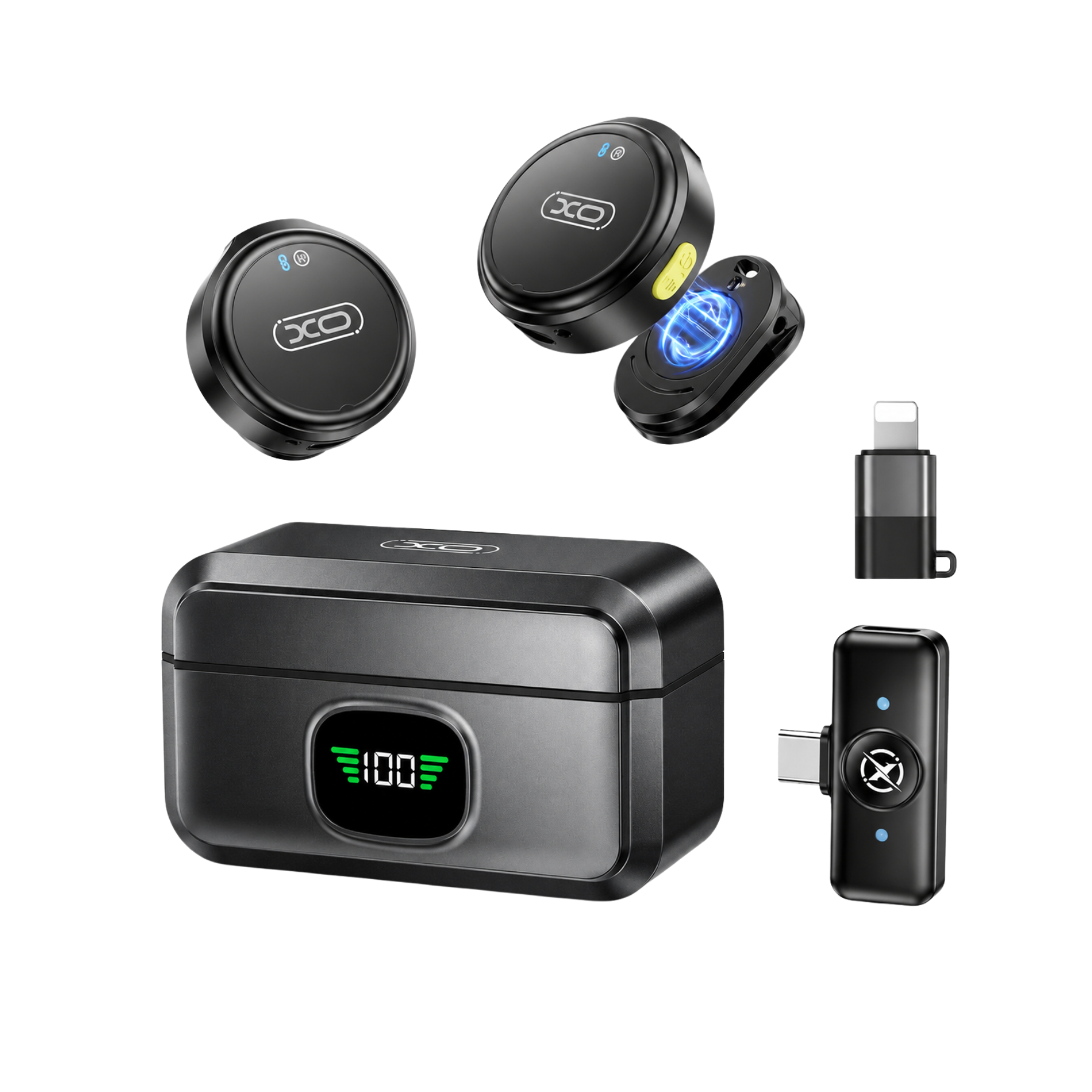 Imagen de Adaptador XO Adaptador para micrófono Type C y Lightning audio claro para grabar