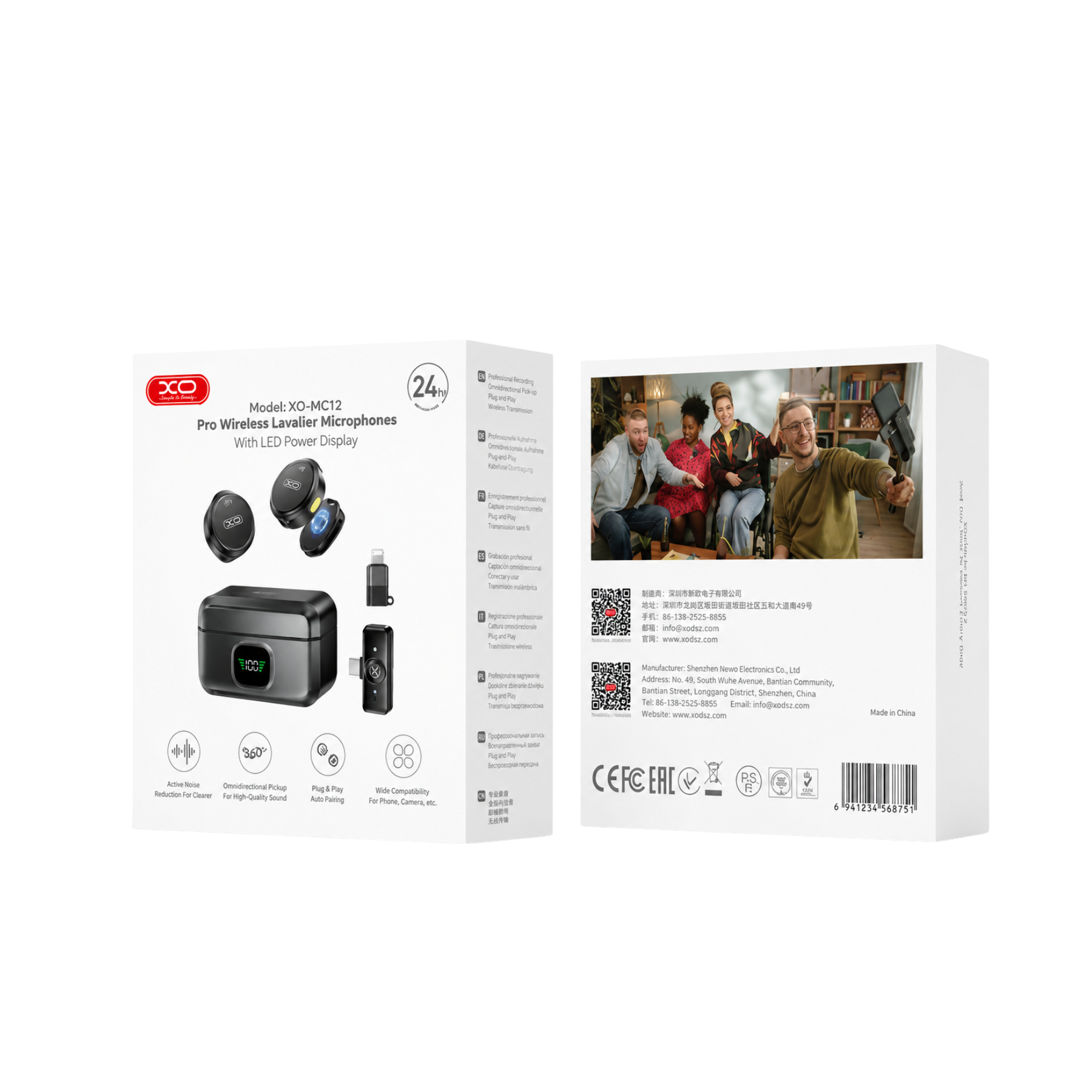 Adaptador XO Adaptador para micrófono Type C y Lightning audio claro para grabar