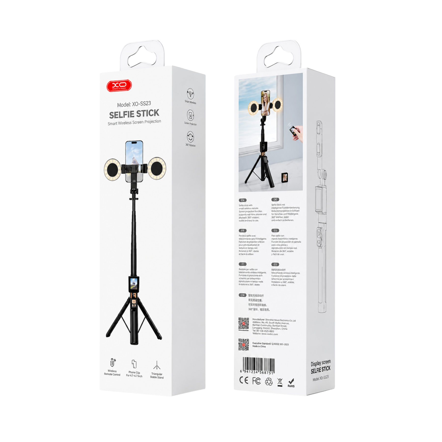 Soporte para fotografía XO Selfie stick Bluetooth con soporte para cámara tomas pro sin complicarte