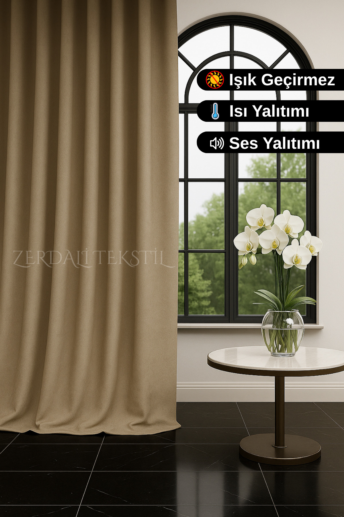 Özel Dikim 1.Sınıf Antrasit Blackout Işık Geçirmez Fon Perde Ekstraforlu Karartma Blackout detay 9