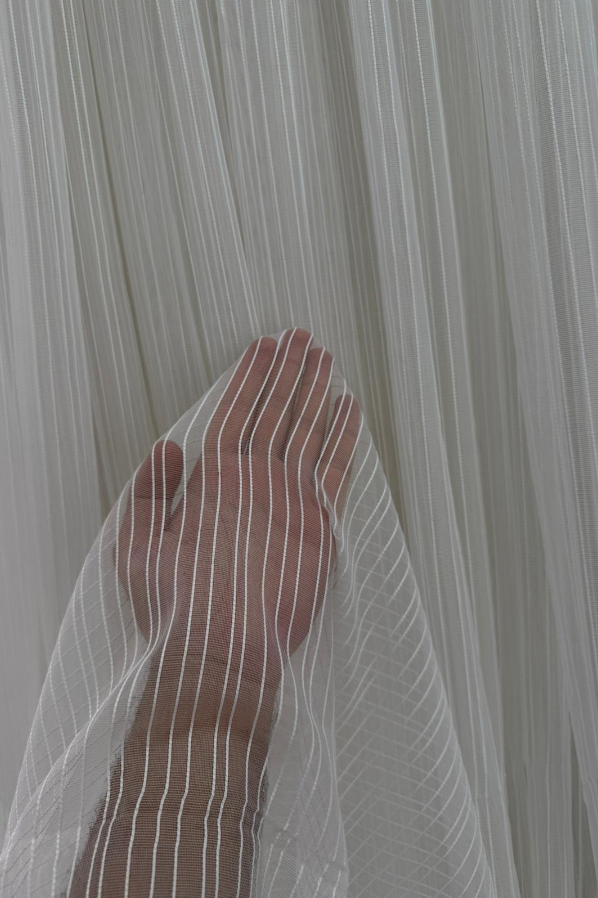 Lüks Elegance 1/3 Sık Pileli Çizgili Tül Perde detay 3