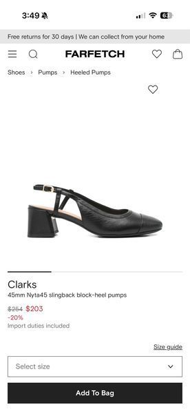 Clarks 45mm Nyta45 slingback block-heel pumps