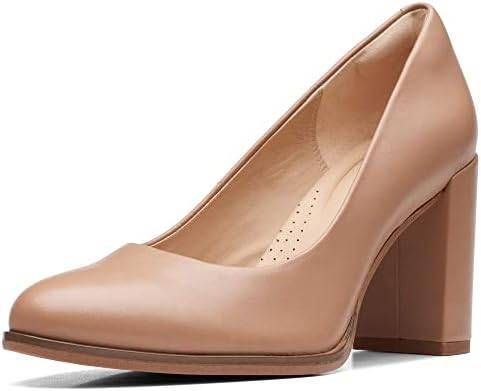 Clarks Women's Freva85 Court Pump, Praline Leather
