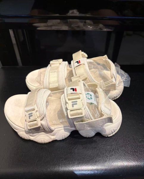 Fila Cream Chunky Platform Sandals
