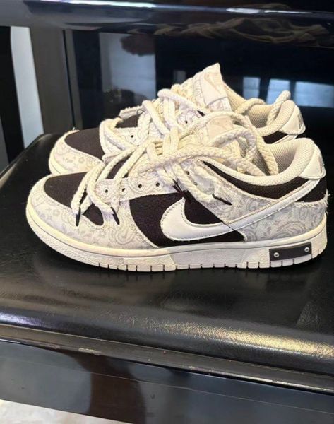 Nike Dunk Low Black White Pattern Sneakers