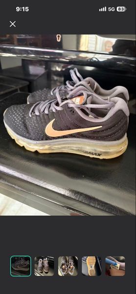 Nike Air Max Dark Grey Gold Swoosh Running Shoes