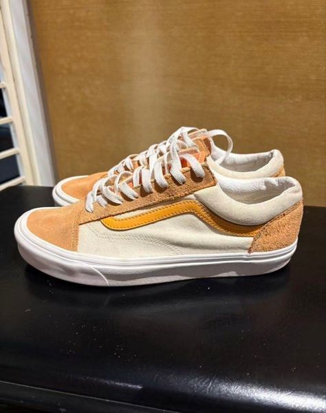 Vans Old Skool Cream Tan Suede Sneakers