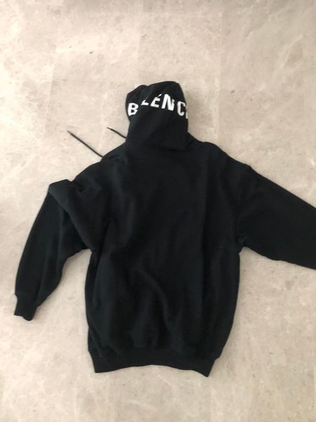 Balenciaga Logo Print Black Hoodie