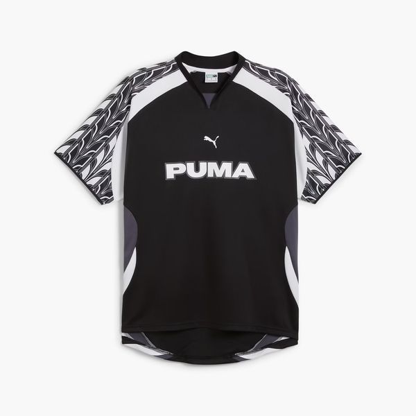 Puma Black Graphic Sleeve V-Neck Sports Top Football Jersey