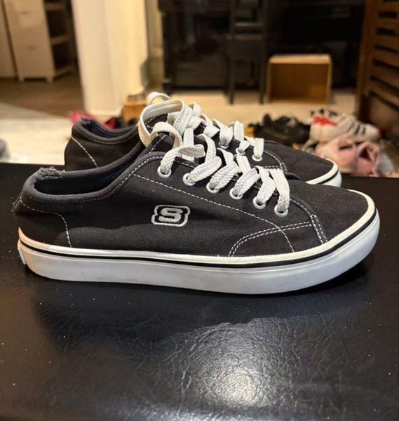 Skechers Black Canvas Lace-up Sneakers