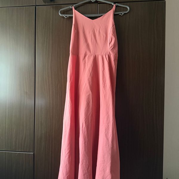 Pink Spaghetti Strap Midi Slip Dress
