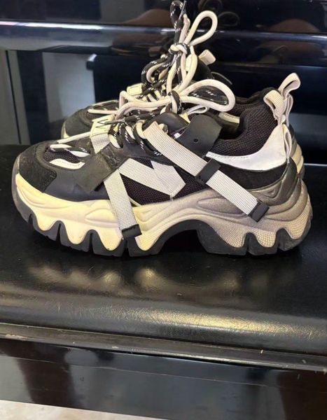 Chunky black & white platform sneakers