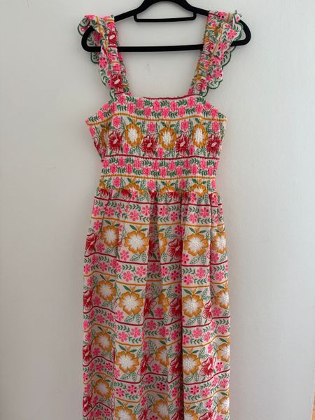 Strap sun dress - embroidery and eyelet.