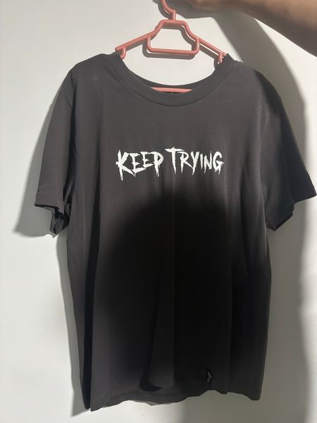 Dark Grey 'KEEP TRYING' Graphic T-shirt