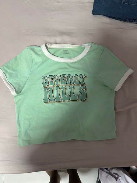 Cotton On Mint Green Beverly Hills Ringer Tee M