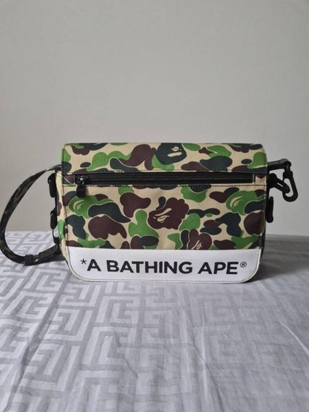 A Bathing Ape Camo Sling Bag, with double strap