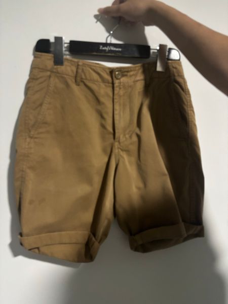 H&M Men's Khaki Cuffed Chino Shorts