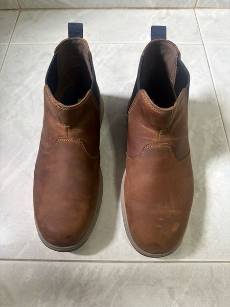 Brown Leather Slip-On Chelsea Boots