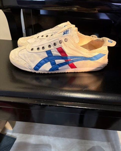 Onitsuka Tiger Canvas Sneakers White Red Blue