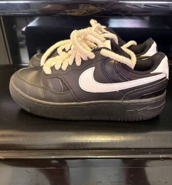 Nike Black & White Sneakers with Chunky Laces
