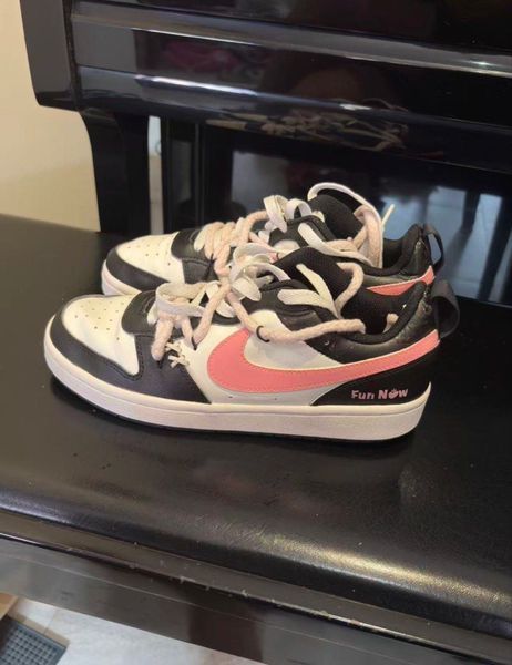 Nike Kids' Black and Pink "Fun Now" Sneakers