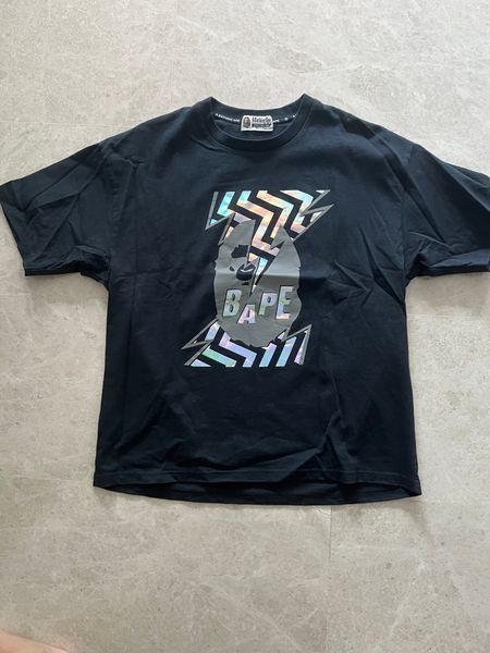 A BATHING APE Holographic Logo T-Shirt