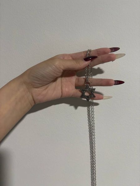 Silver Star of David Pendant Necklace