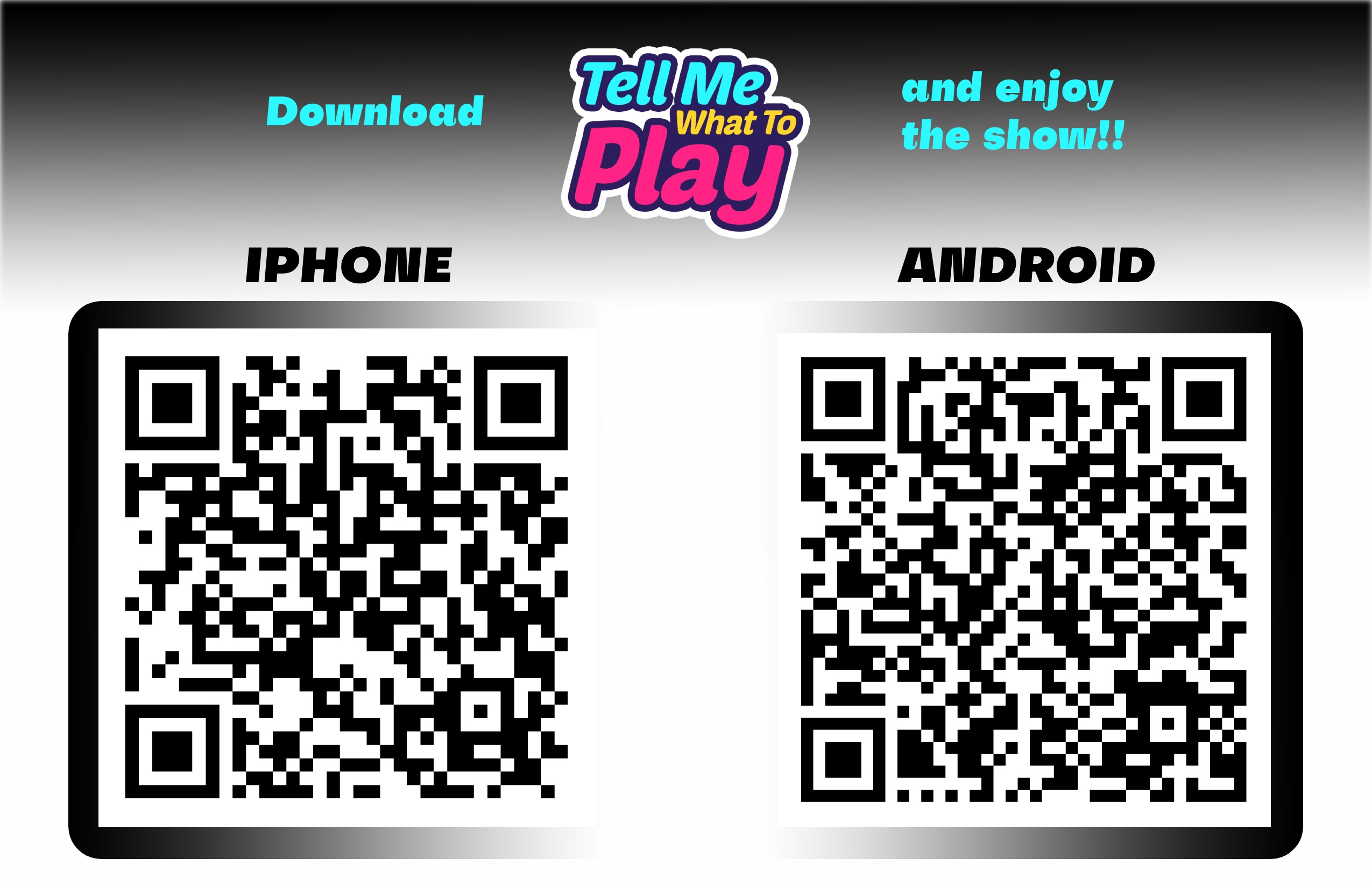 Scan to download the Tell Me What To Play app