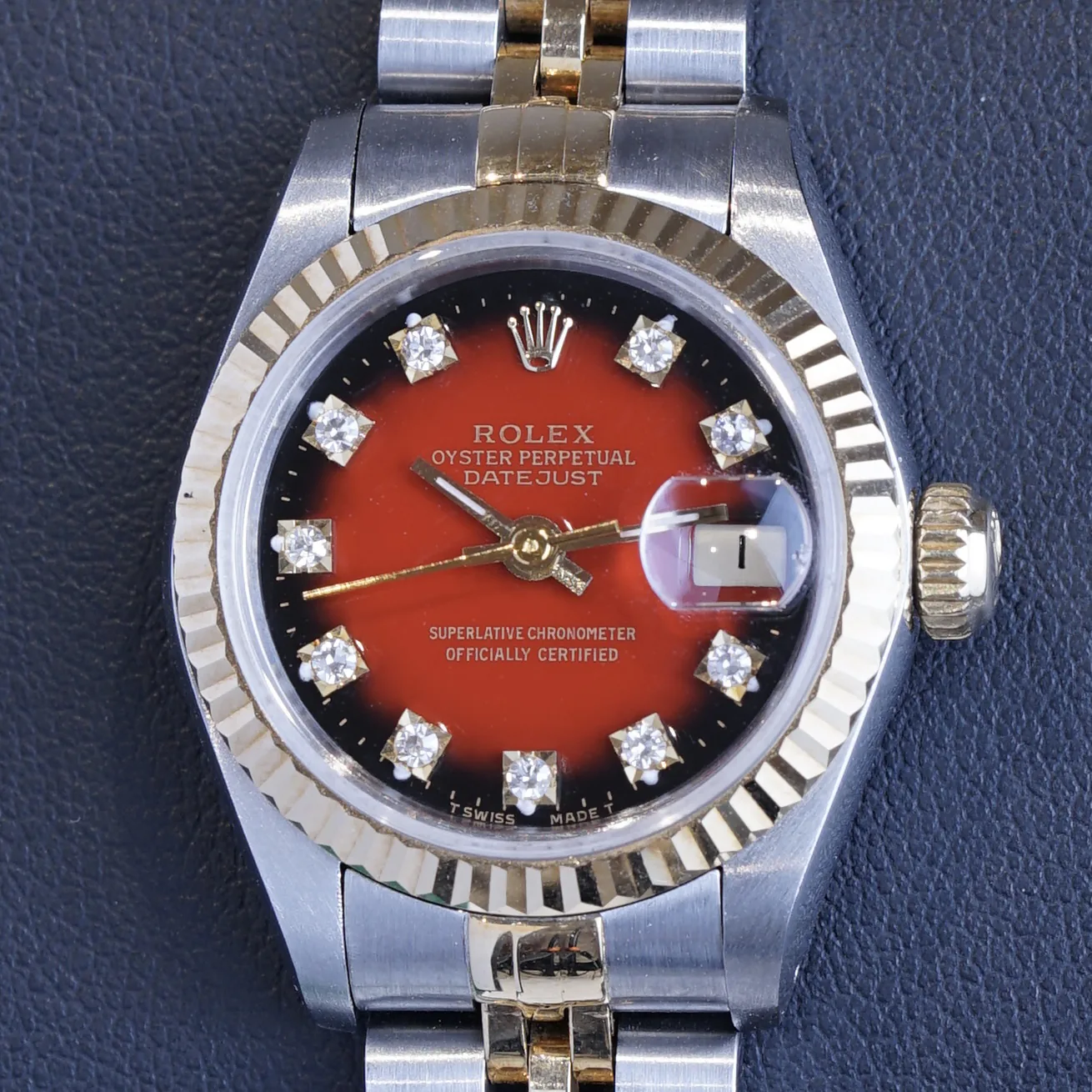 Rolex Lady-Datejust 26 Red Vignette Diamond Dial 1988 (69173)