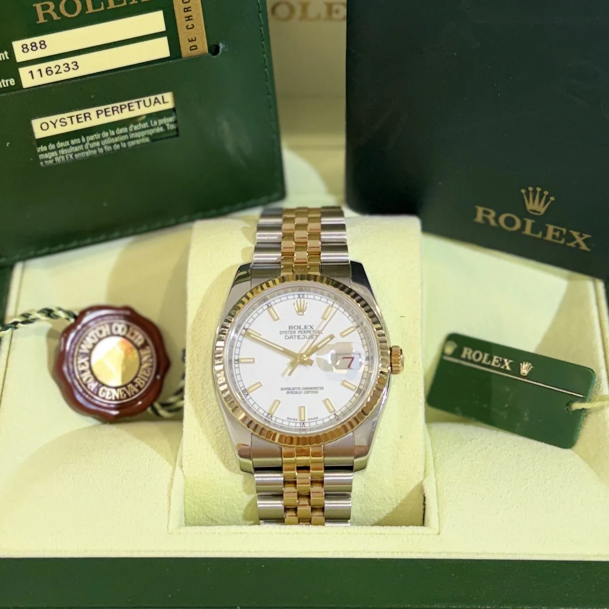 Rolex Datejust 36 Two-Tone White Dial 2013 (116233)