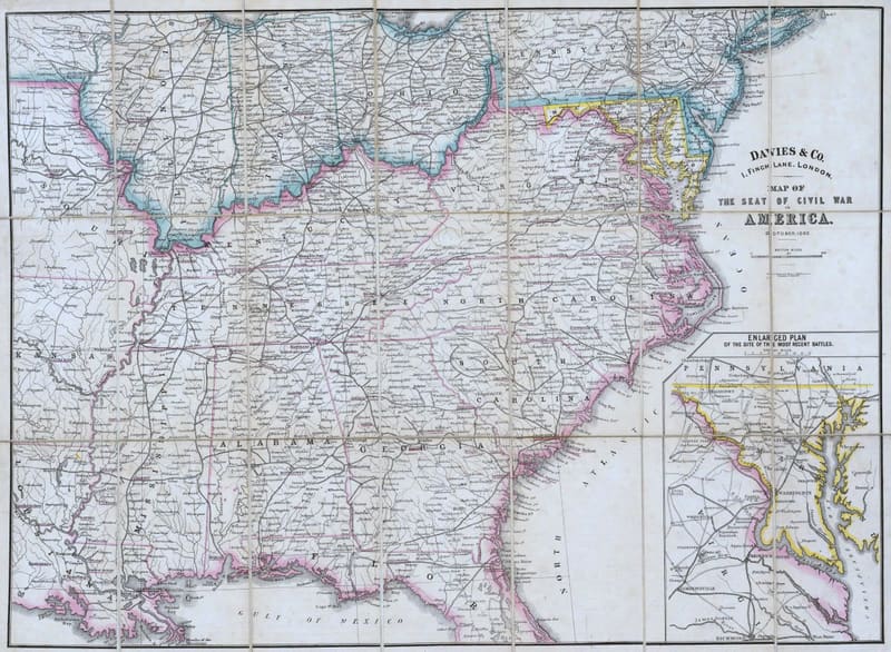 Map Of The Seat Of Civil War In America