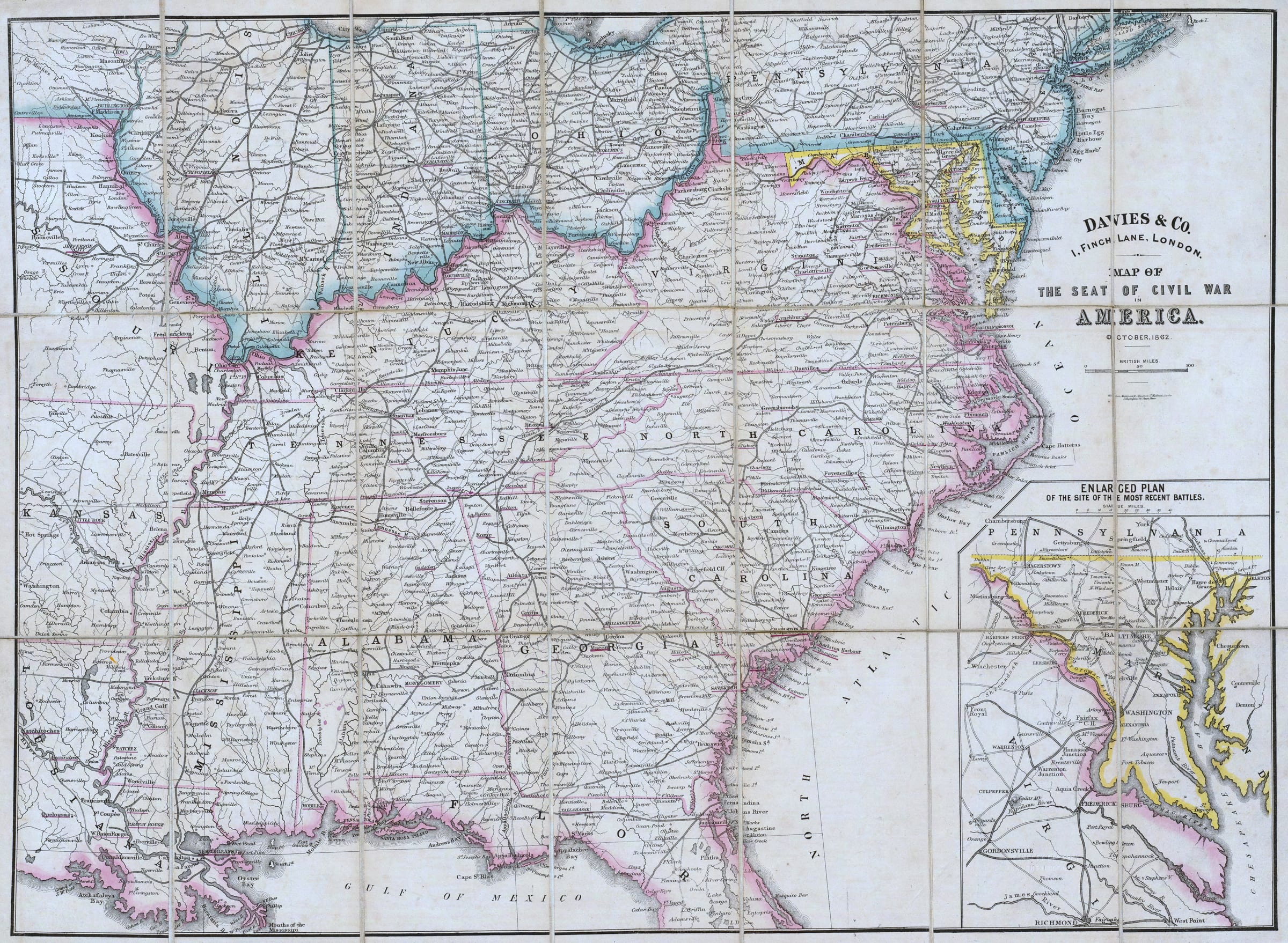 Map Of The Seat Of Civil War In America