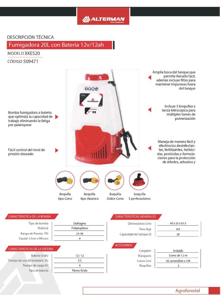 Fumigadora Alterman Bateria Original 20l - 5