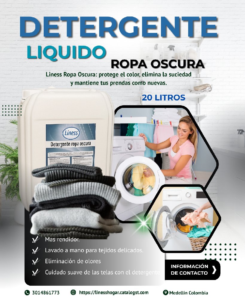 Detergente líquido ropa negra