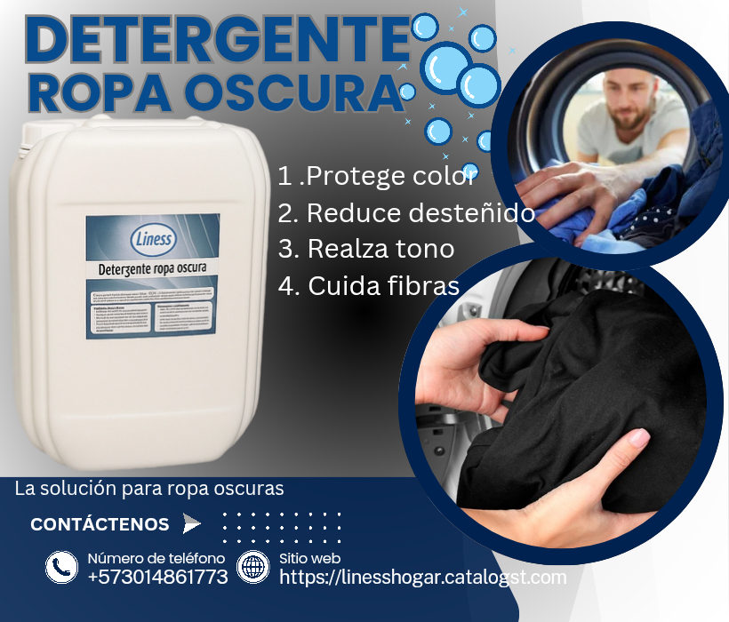 Detergente  ropa negra.