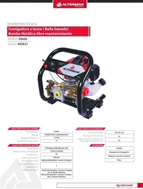 FUMIGADORA LAVAGANADO ALTERMAN XS600 - 3