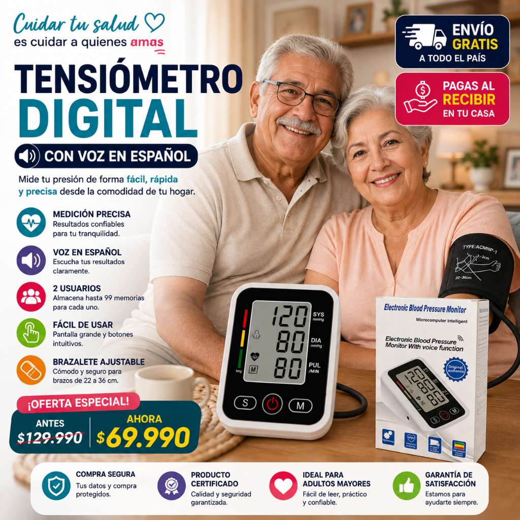 Tensiómetro Digital de brazo con voz en español - 2