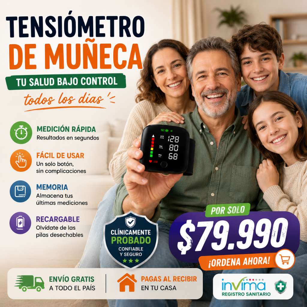 TENSIOMETRO DIGITAL RECARGABLE DE MUÑECA
